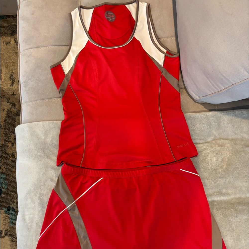 Bollé Red, Beige and Taupe Tennis Outfit